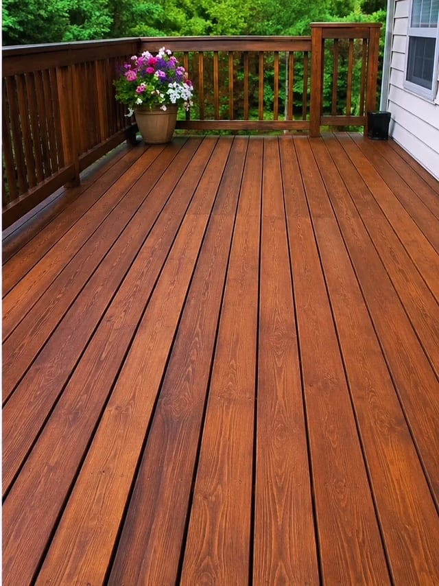 Weathered gray → rich stain