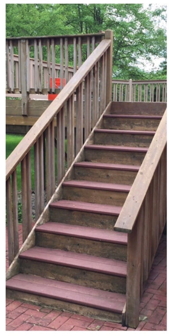 Deck & railing restoration before